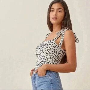 Reformation Ellora tank top in black and white